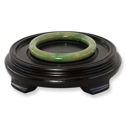 Green Jadeite Jade Carved Cylindrical Bangle 59.4MM | UPC #325272