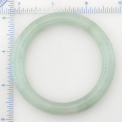 Green Jadeite Jade Carved Cylindrical Bangle | Size 57.8MM | UPC #308282