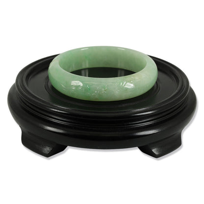 Green Carved Jadeite Jade Half Round Bangle 59.7mm |UPC #375376