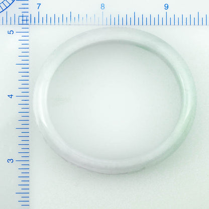 Small Oval-Shaped Lavender & Green Jadeite Jade Carved Half Round Bangle 52.5 X 46.7MM UPC #379039