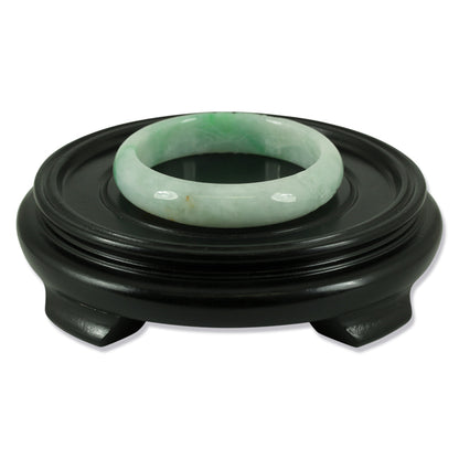 GREEN JADEITE JADE CARVED HALF ROUND BANGLE 57MM UPC #380196