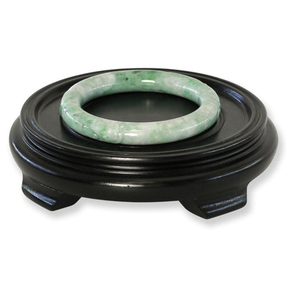 Green Jadeite Jade Carved Cylindrical Bangle 58.9MM | UPC #408197