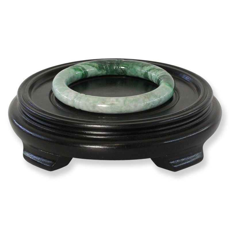 Green Jadeite Jade Carved Cylindrical Bangle 57.7MM | UPC #408180