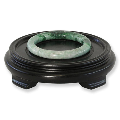 Green Jadeite Jade Carved Cylindrical Bangle 57.7MM | UPC #408180