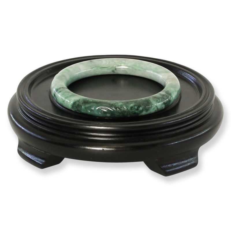 Green Jadeite Jade Carved Cylindrical Bangle 60.2MM | UPC #408173