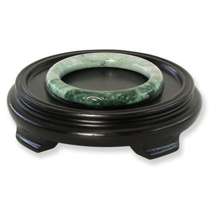 Green Jadeite Jade Carved Cylindrical Bangle 60.2MM | UPC #408173