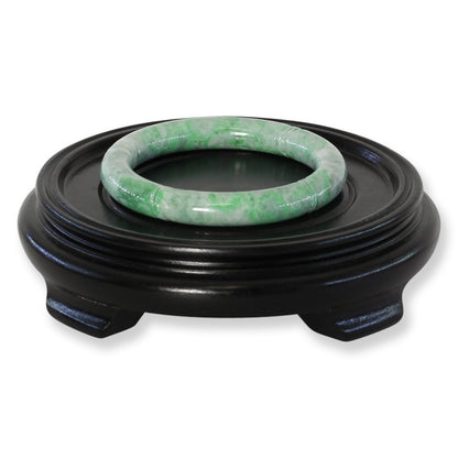 Green Jadeite Jade Carved Cylindrical Bangle 57-58MM | UPC #408128