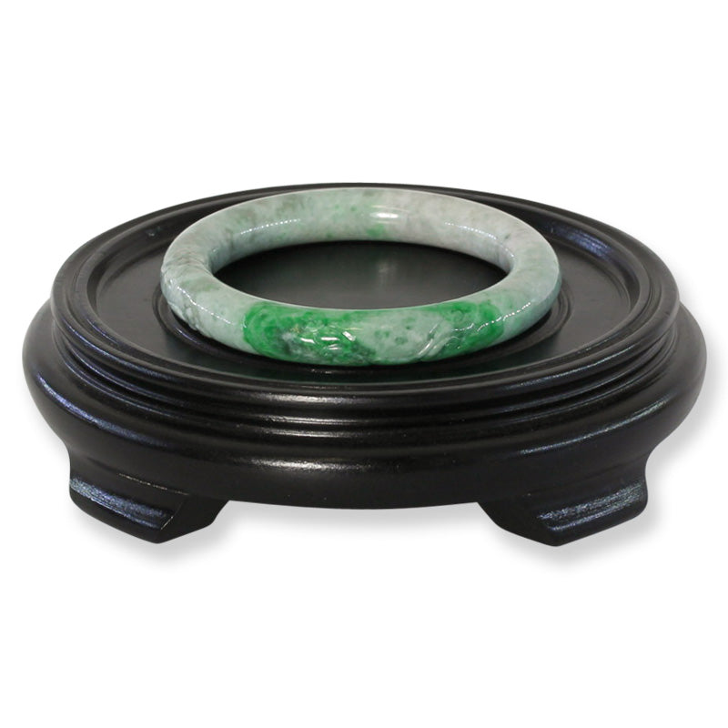Green Jadeite Jade Carved Cylindrical Bangle 57.9MM | UPC #408111