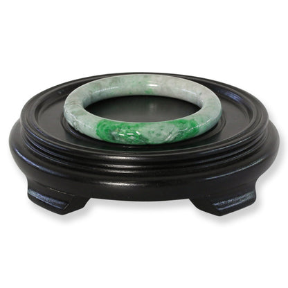 Green Jadeite Jade Carved Cylindrical Bangle 57.9MM | UPC #408111