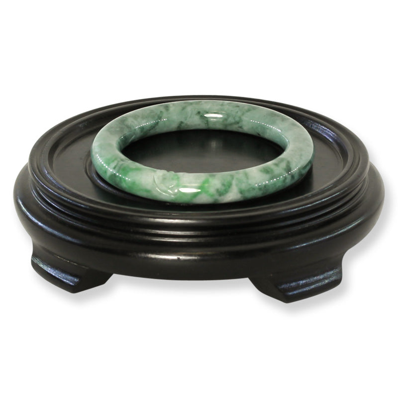 Green Jadeite Jade Carved Cylindrical Bangle 58-59MM | UPC #408104