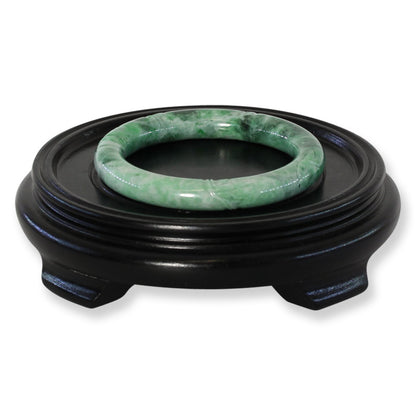 Green Jadeite Jade Carved Cylindrical Bangle 58-59MM | UPC #408104