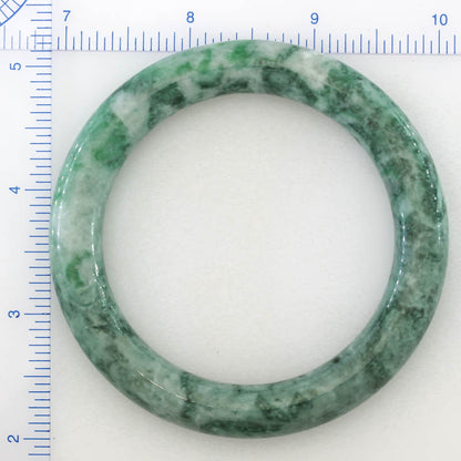 Green Jadeite Jade Carved Cylindrical Bangle 58-59MM | UPC #408104