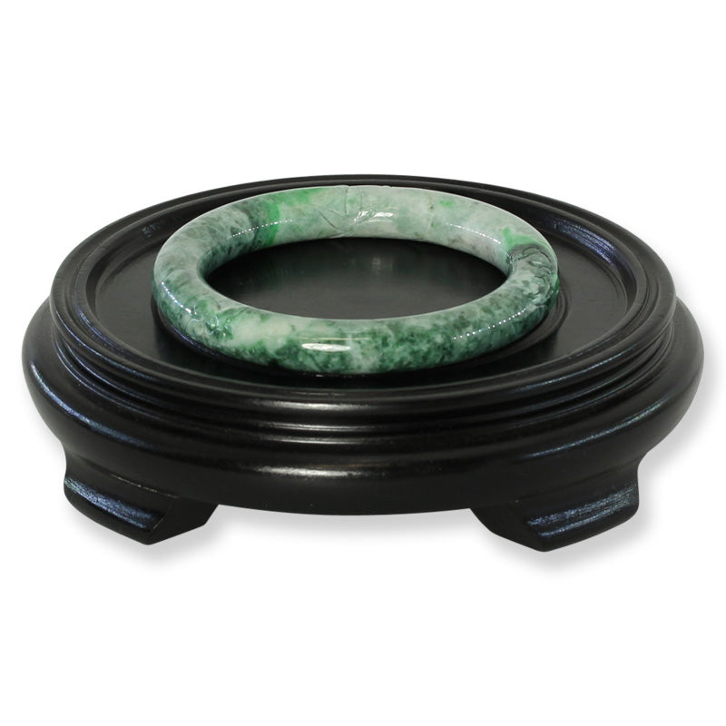 Green Jadeite Jade Carved Cylindrical Bangle 58-59MM | UPC #408104