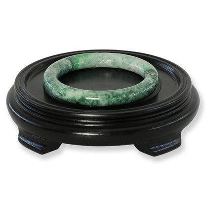 Green Jadeite Jade Carved Cylindrical Bangle 58-59MM | UPC #408104