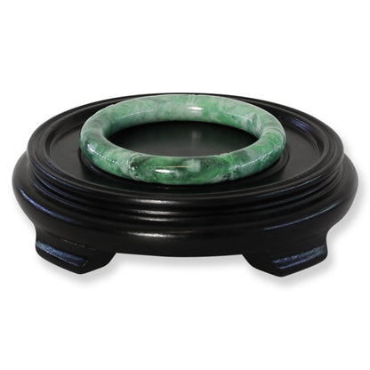 Green Jadeite Jade Carved Cylindrical Bangle 58-59MM | UPC #408104