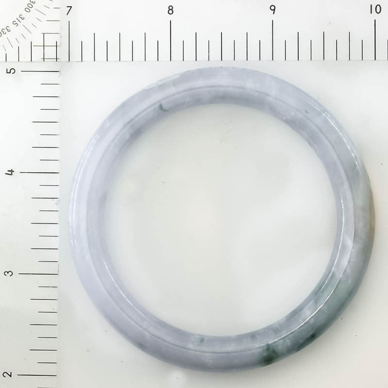 Lavender, Red and Green Jadeite Jade Cylindrical Bangle 57.6MM | UPC #407640