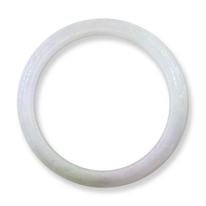 Lavender Jadeite Jade Carved Half Round Bangle 55.8MM | UPC #407688