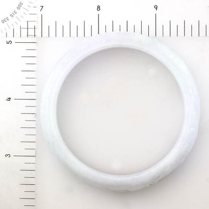 Lavender Jadeite Jade Carved Half Round Bangle 55.8MM | UPC #407688