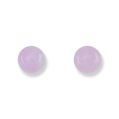 Lavender Jadeite Jade 8.5mm Ball Stud 14K Yellow Gold Earrings jade jewelry