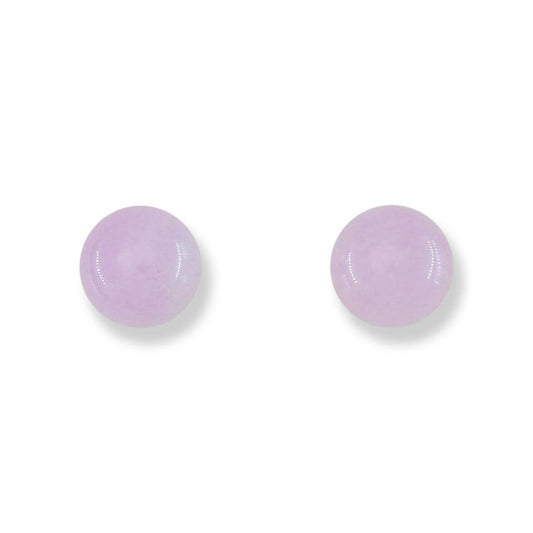 Lavender Jadeite Jade 9MM Ball Stud 14K Yellow Gold Earrings | UPC #405936