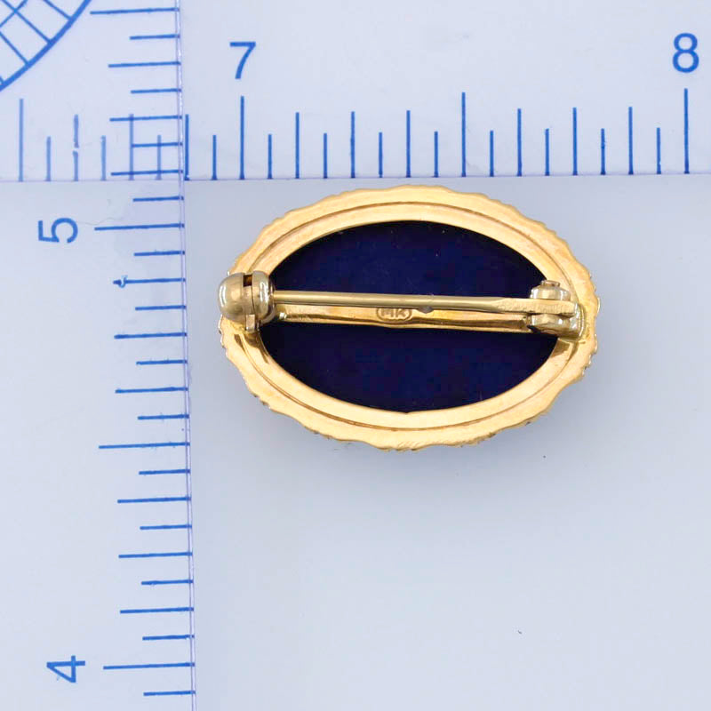 OVAL LAPIS 14K YELLOW GOLD PIN UPC #397460