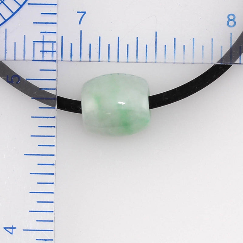GREEN JADEITE JADE BARREL SLIDE NECKLACE UPC #374256