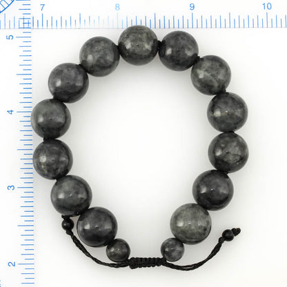 Grey Jadeite Jade Adjustable Bead Bracelet | UPC #378964