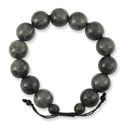 Grey Jadeite Jade Adjustable Bead Bracelet | UPC #378964