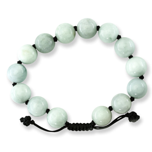 Adjustable Green Jadeite Jade Bead Bracelet | UPC #399419