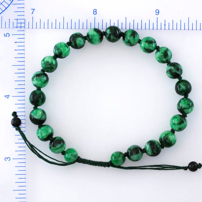 Adjustable Green Jadeite Jade Bead Bracelet | UPC #346253