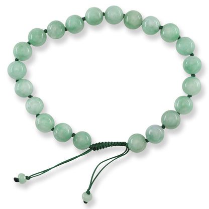 Green Jadeite Jade Adjustable Bead Bracelet for Men and Women | UPC #408029