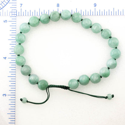 Green Jadeite Jade Adjustable Bead Bracelet for Men and Women | UPC #408029