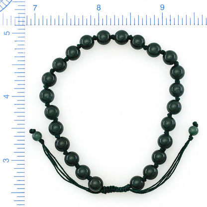 Adjustable Blue-Green Jadeite Jade Bead Bracelet | UPC #398122