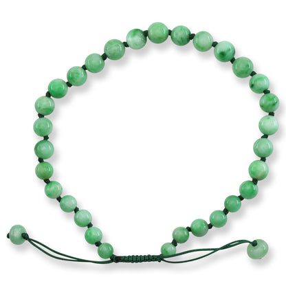 Green Jadeite Jade Adjustable Bead Bracelet for Men and Women | UPC #409101