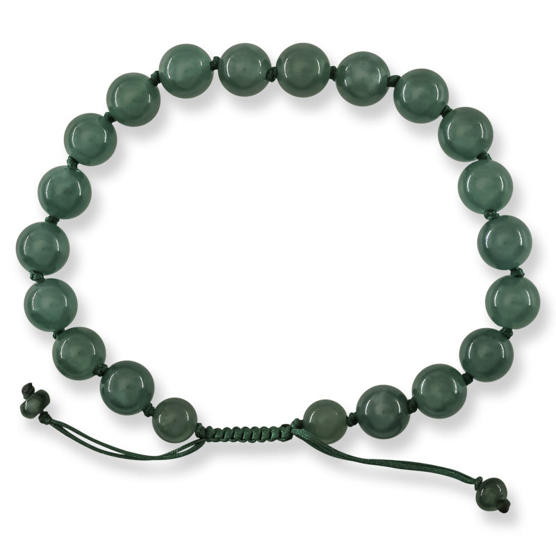 Blue Green Jadeite Jade Adjustable Bead Bracelet for Men and Women | UPS #407909