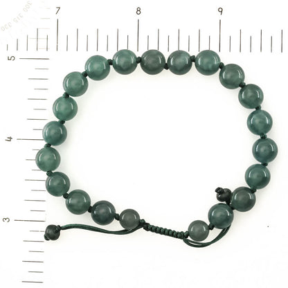 Blue Green Jadeite Jade Adjustable Bead Bracelet for Men and Women | UPS #407909