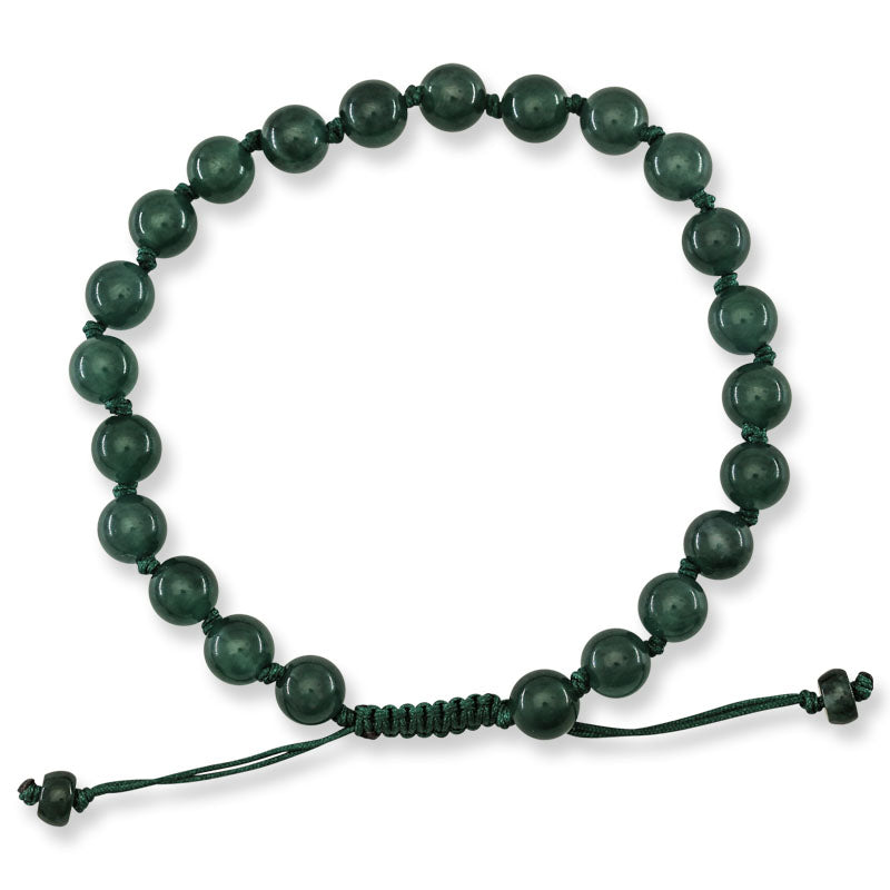 Blue Green Jadeite Jade Adjustable Bead Bracelet for Men and Women | UPS #405219