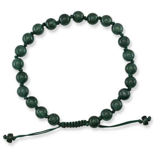 Blue Green Jadeite Jade Adjustable Bead Bracelet for Men and Women | UPS #405219