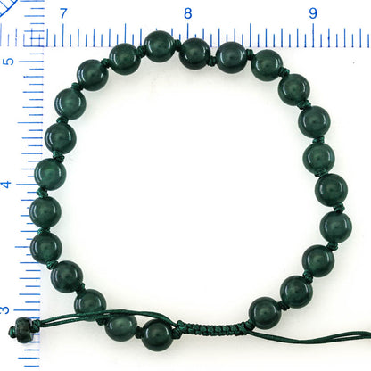 Blue Green Jadeite Jade Adjustable Bead Bracelet for Men and Women | UPS #405219