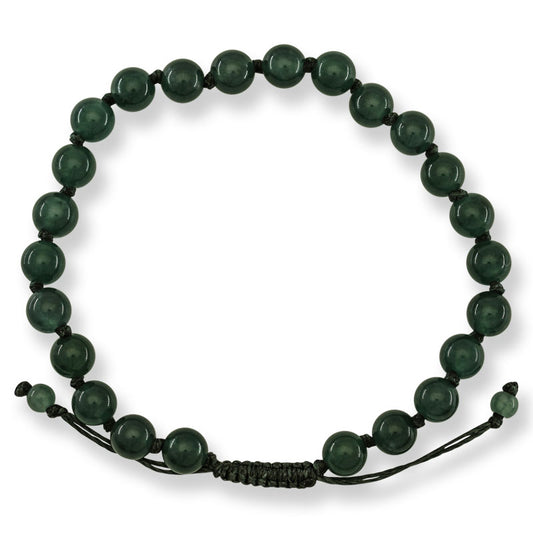 Blue Green Jadeite Jade Adjustable Bead Bracelet for Men and Women | UPS #404410