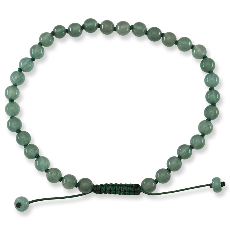 Adjustable Blue-Green Jadeite Jade Bead Bracelet | UPC #405226