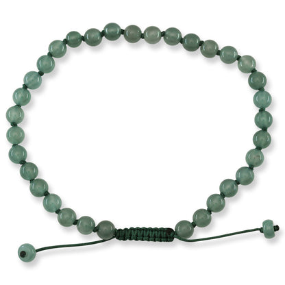 Adjustable Blue-Green Jadeite Jade Bead Bracelet | UPC #405226