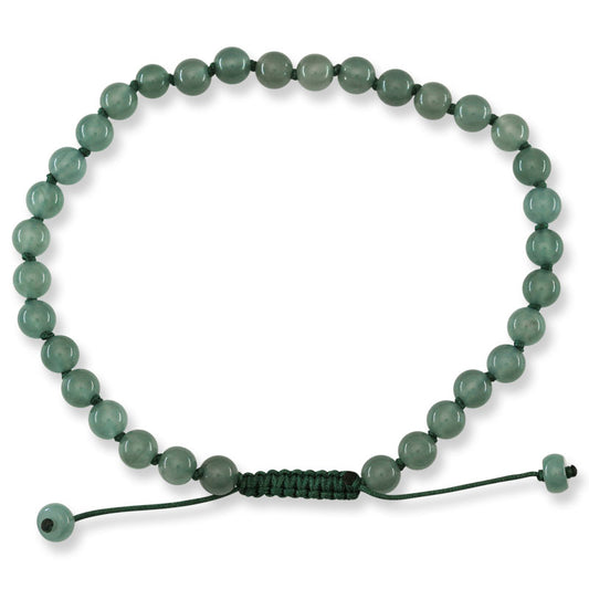 Adjustable Blue-Green Jadeite Jade Bead Bracelet | UPC #405226