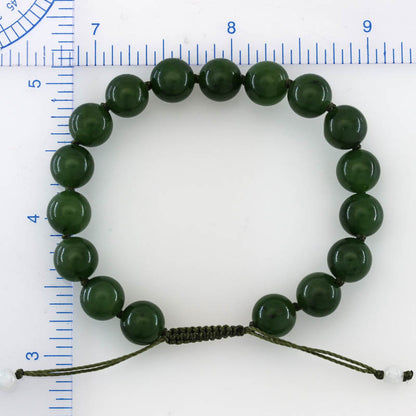 Adjustable Green Nephrite Jade Bead Bracelet jade jewelry