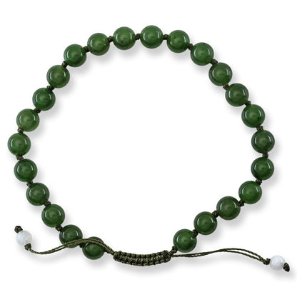 Green Nephrite Jade Adjustable Bead Bracelet | UPC #399006