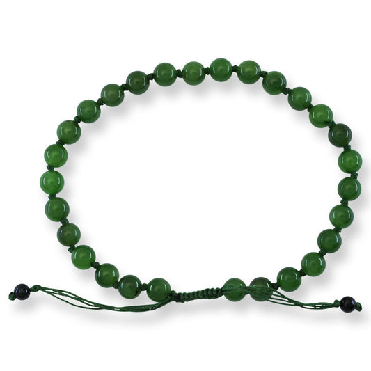 Green Nephrite Jade Adjustable Bead Bracelet| UPC #399013