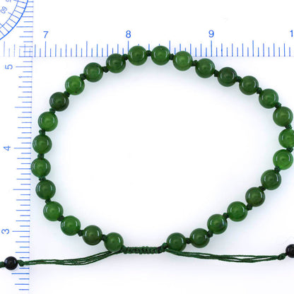 Green Nephrite Jade Adjustable Bead Bracelet| UPC #399013