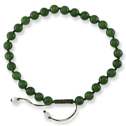 Green Nephrite Jade Adjustable Bead Bracelet | UPC #399372