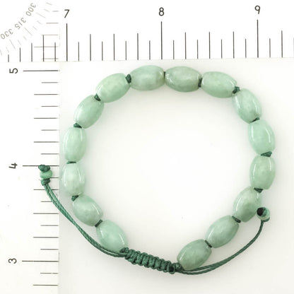 Adjustable Green Jadeite Jade Lotus Bead Bracelet | UPC #370111