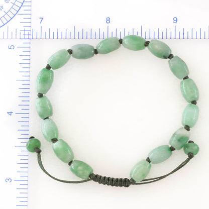 Adjustable Green Jadeite Jade Lotus Bead Bracelet | UPC #399167